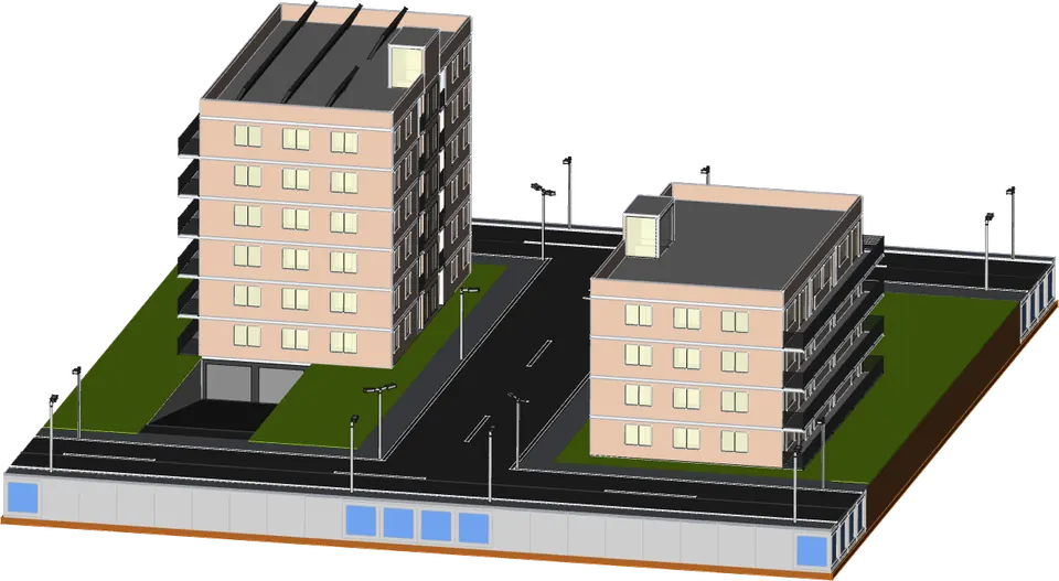 Dasselbe Quartier mit JUMBO BLOCK Speicher unter der Straße: Oberfläche bleibt trocken